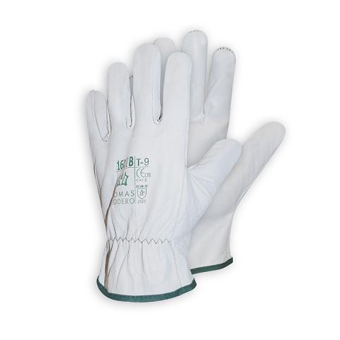 PAR DE GUANTES FLOR PIEL BOVINO BLANCO Nº 10