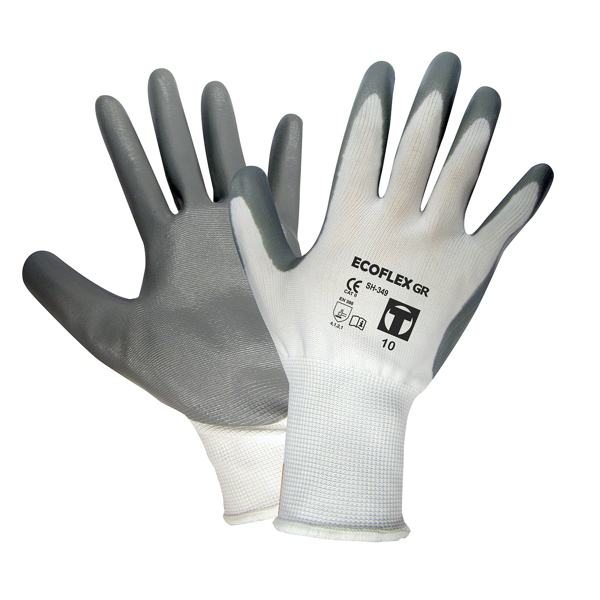 PAR GUANTES NITRILO GRIS ECOFLEX TALLA Nº 8