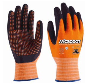 PAR DE GUANTES NYLON+NITRILO FOAMIZADO NARANJA TALLA Nº 8