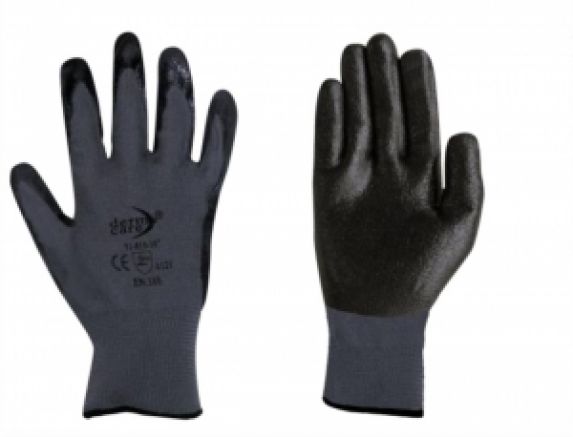 PAR DE GUANTES POLIAMID+NITRILO GRIS  TALLA Nº 10