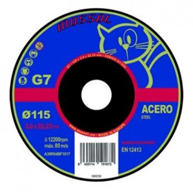 DISCOS ABRASIVOS DE CORTE Y DESBASTE MUSSOL